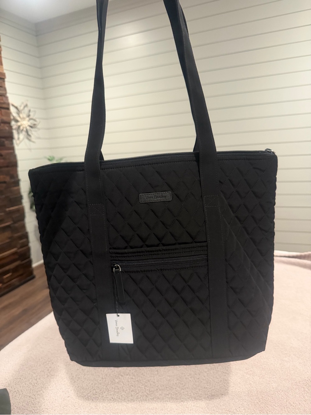 Vera Bradley Black Quilted Shoulder Tote